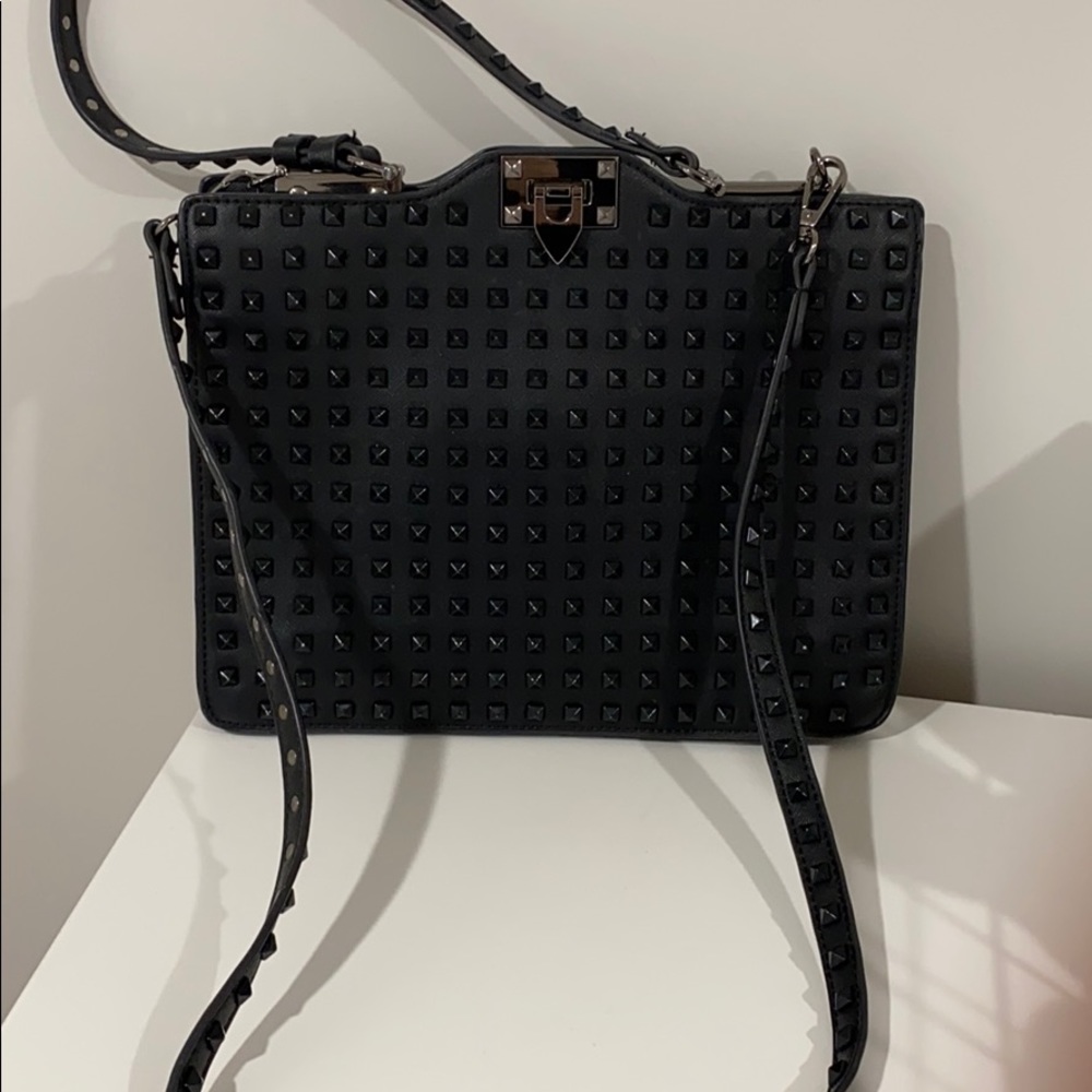 Black Italian leather bag